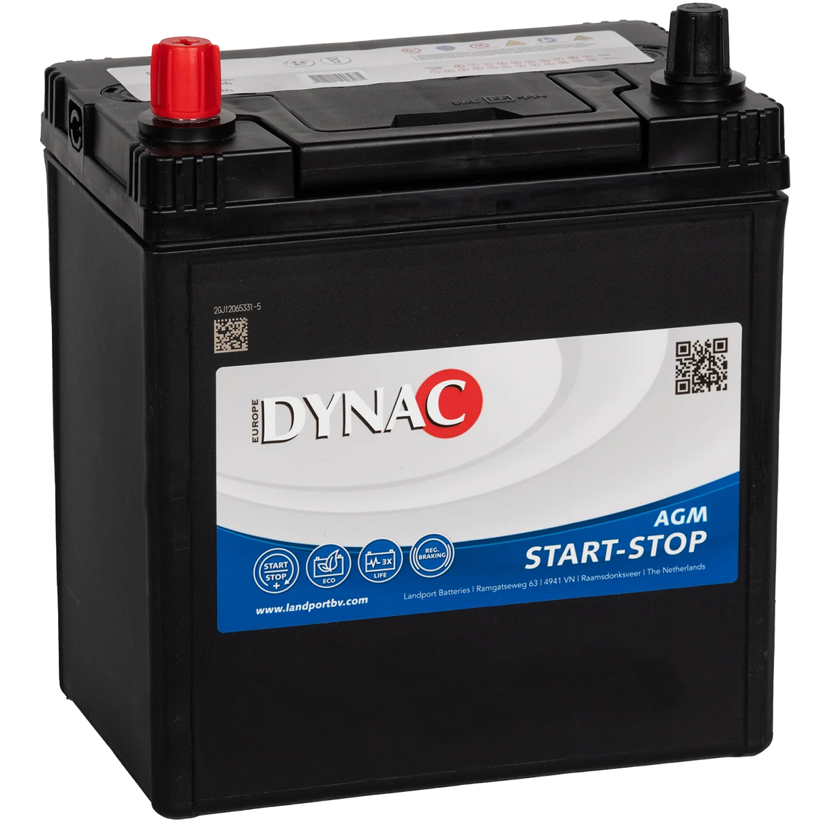 Dynac AGM Start Stop accu 12 volt 35 Ah