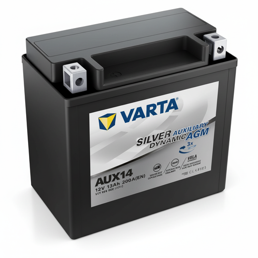 VARTA AUX14 op dezelfde schaal als Dynac AUX U1